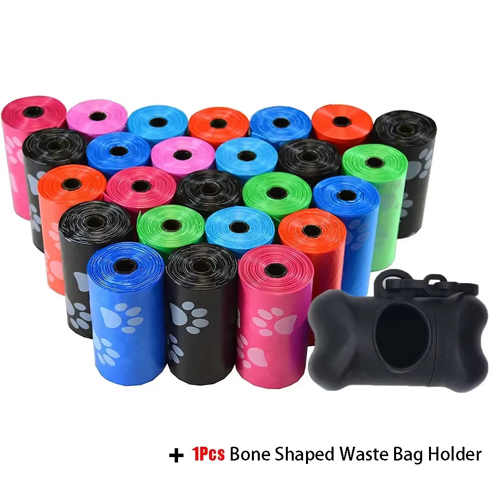 Pet Poop Bag Solid Color Printed Pet Garbage Bag Clean Poop Bag Dog Walking Portable Poop Bag for Dogs Litter and Housewife Bags