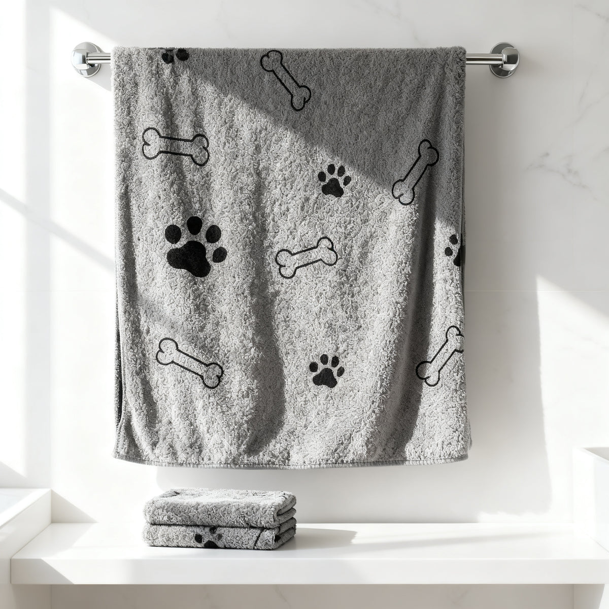Dog Towel Drying Dog Cat Pet Towel, Puppy Microfiber Quick-Drying Dog Claw Bath Towel, Pet Bath Products Absorbent Medium Dog