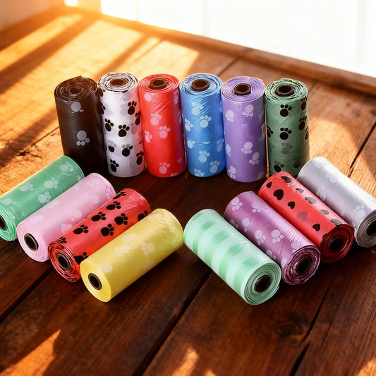 Pet Poop Bag Solid Color Printed Pet Garbage Bag Clean Poop Bag Dog Walking Portable Poop Bag for Dogs Litter and Housewife Bags