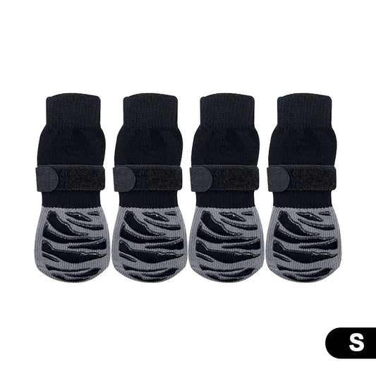 4Pcs/Set Anti-Slip Protect Paws Dog Socks Black Tie Anti-Shedding Breathable Non-Slip Socks for Medium Large Elderly Puppy Socks